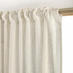 EMINZA Voilage galon fronceur effet lin (280 x 240 cm) Luca Beige Clearance