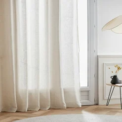 EMINZA Voilage galon fronceur effet lin (280 x 240 cm) Luca Beige Clearance