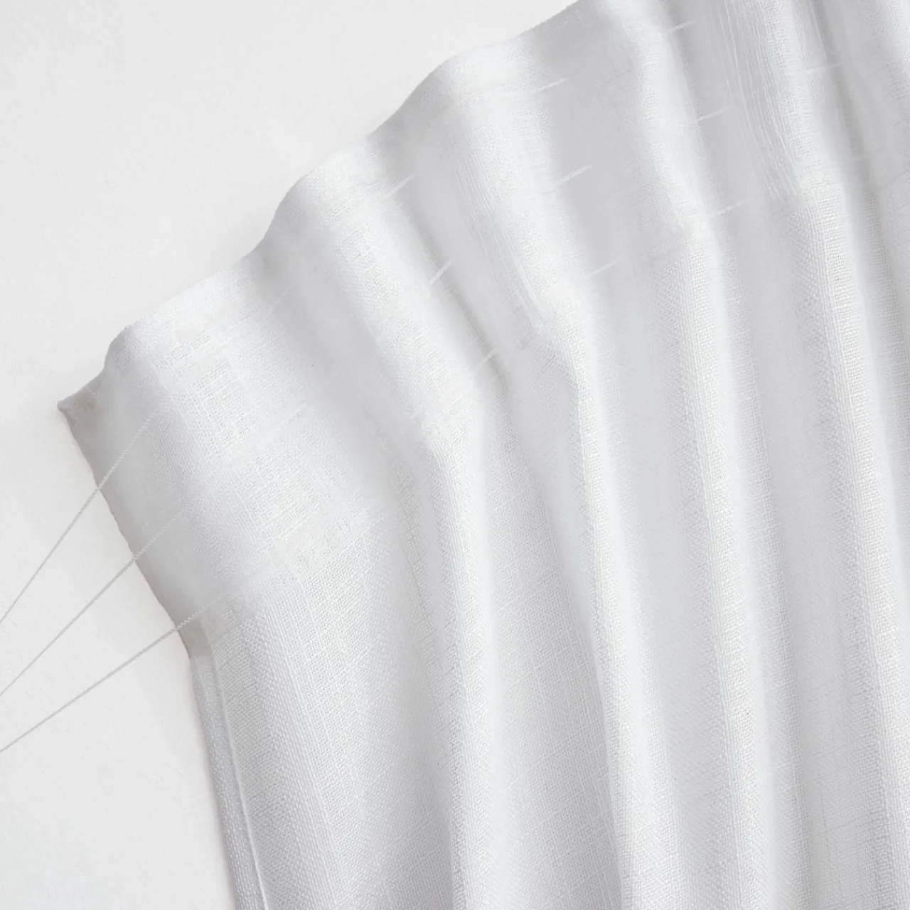 EMINZA Voilage galon fronceur effet lin (140 x 240 cm) Robin Blanc Outlet