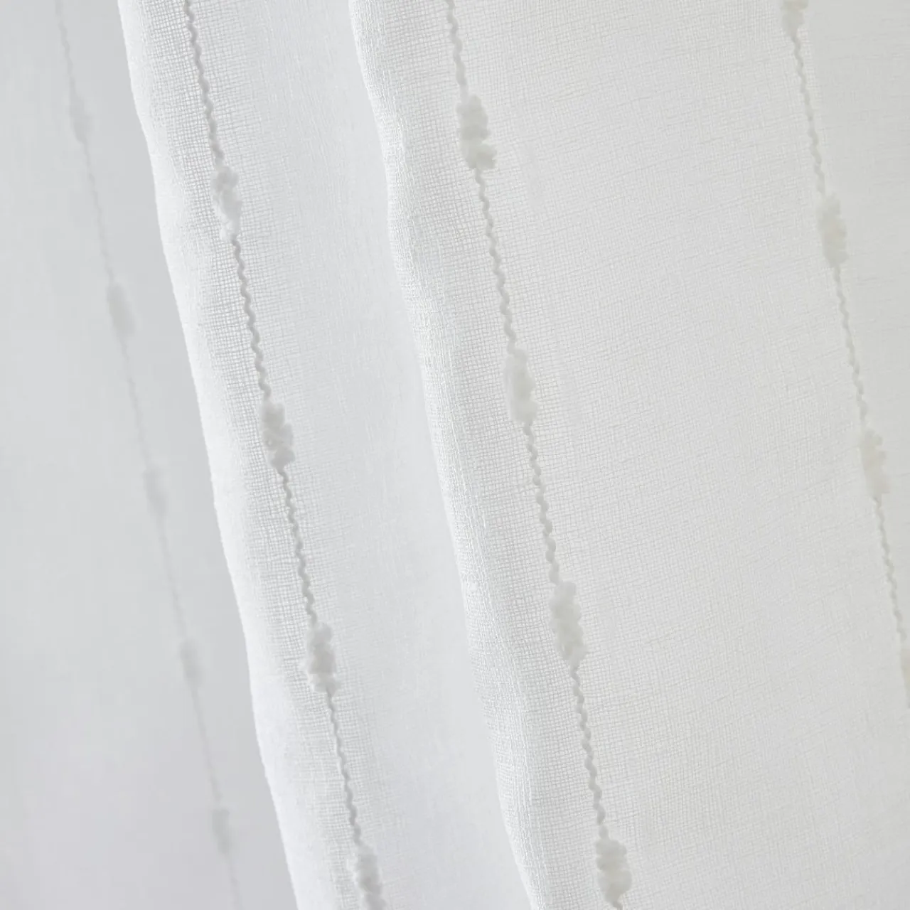 EMINZA Voilage galon fronceur pompons (140 x 240 cm) Axel Blanc New