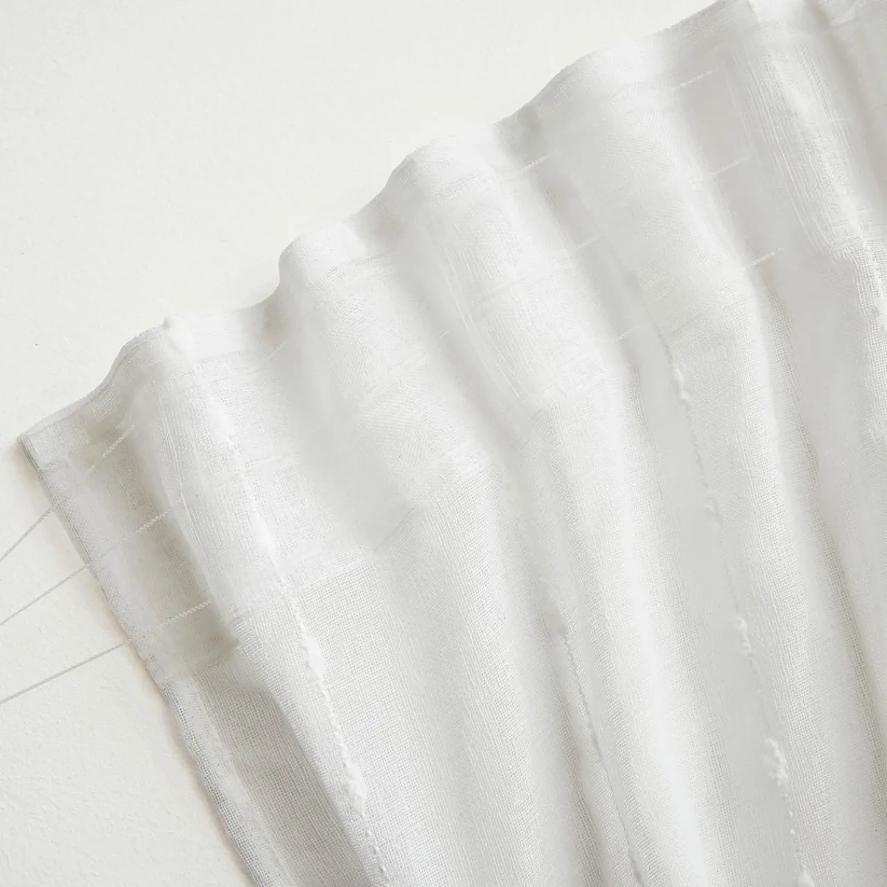 EMINZA Voilage galon fronceur pompons (140 x 240 cm) Axel Blanc New