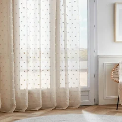 EMINZA Voilage galon fronceur pompons (280 x 240 cm) Emie Beige Online