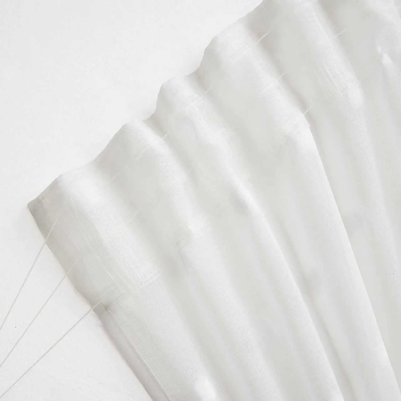 EMINZA Voilage galon fronceur pompons (140 x 240 cm) Emie Blanc