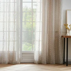 EMINZA Voilage galon fronceur pompons (140 x 240 cm) Axel Beige Hot
