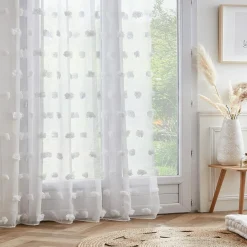 EMINZA Voilage galon fronceur pompons (280 x 240 cm) Suzie Blanc Sale