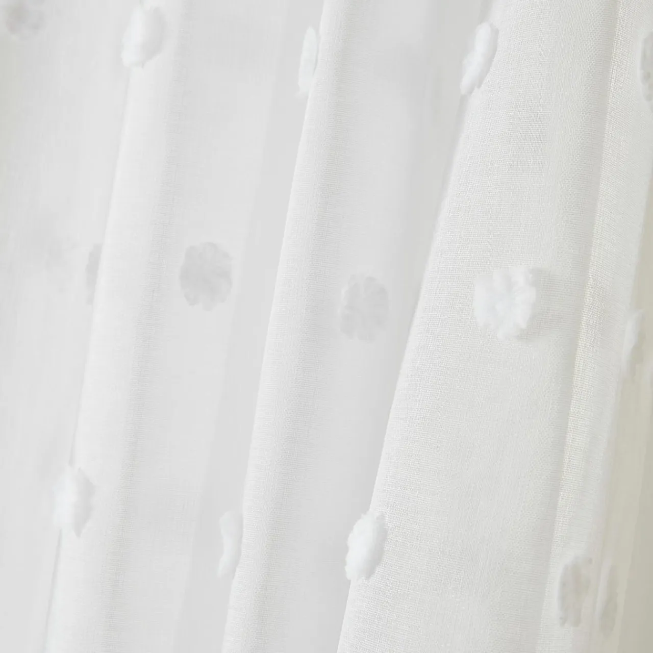 EMINZA Voilage galon fronceur pompons (280 x 240 cm) Emie Blanc Discount