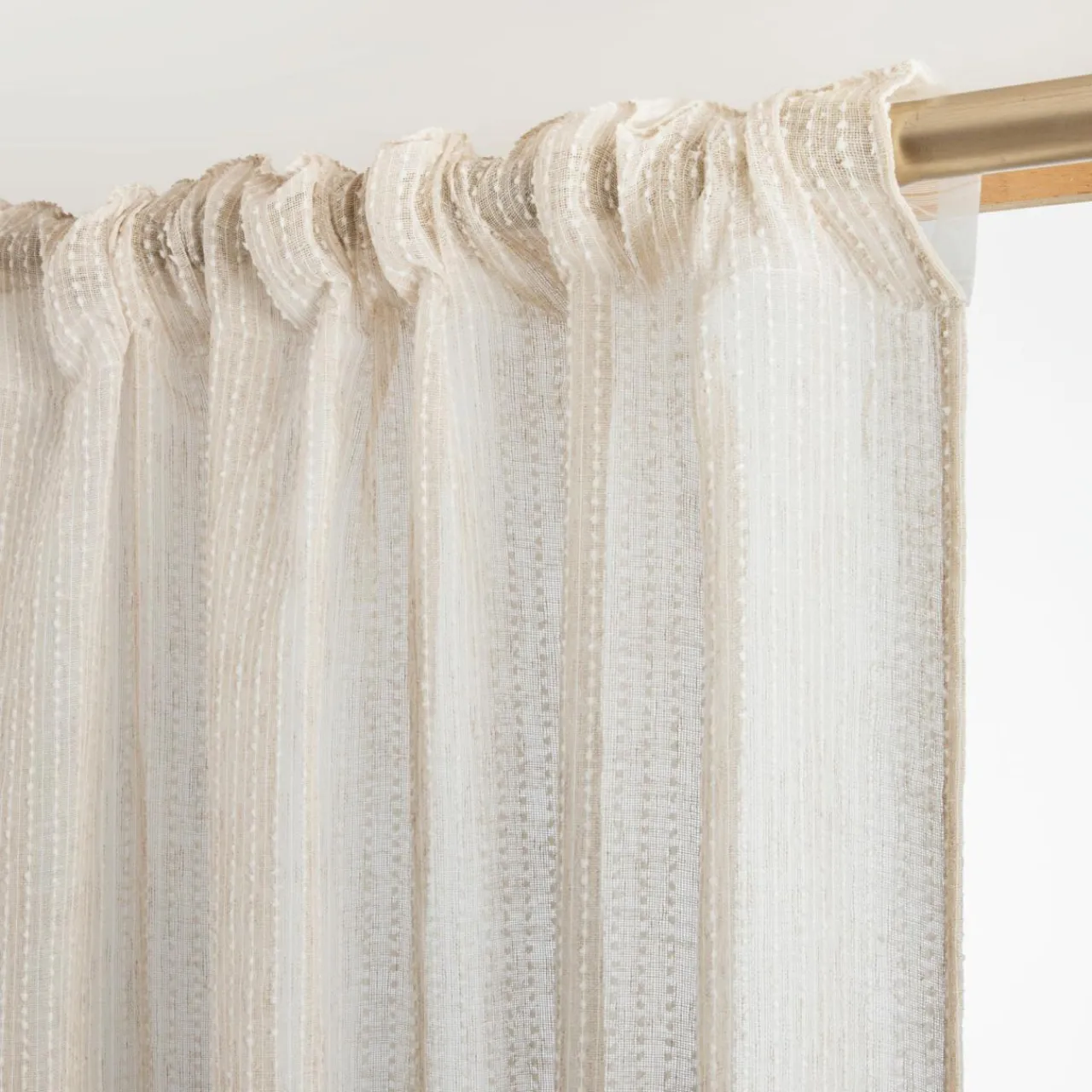 EMINZA Voilage galon fronceur (140 x 240 cm) Arthur Beige New