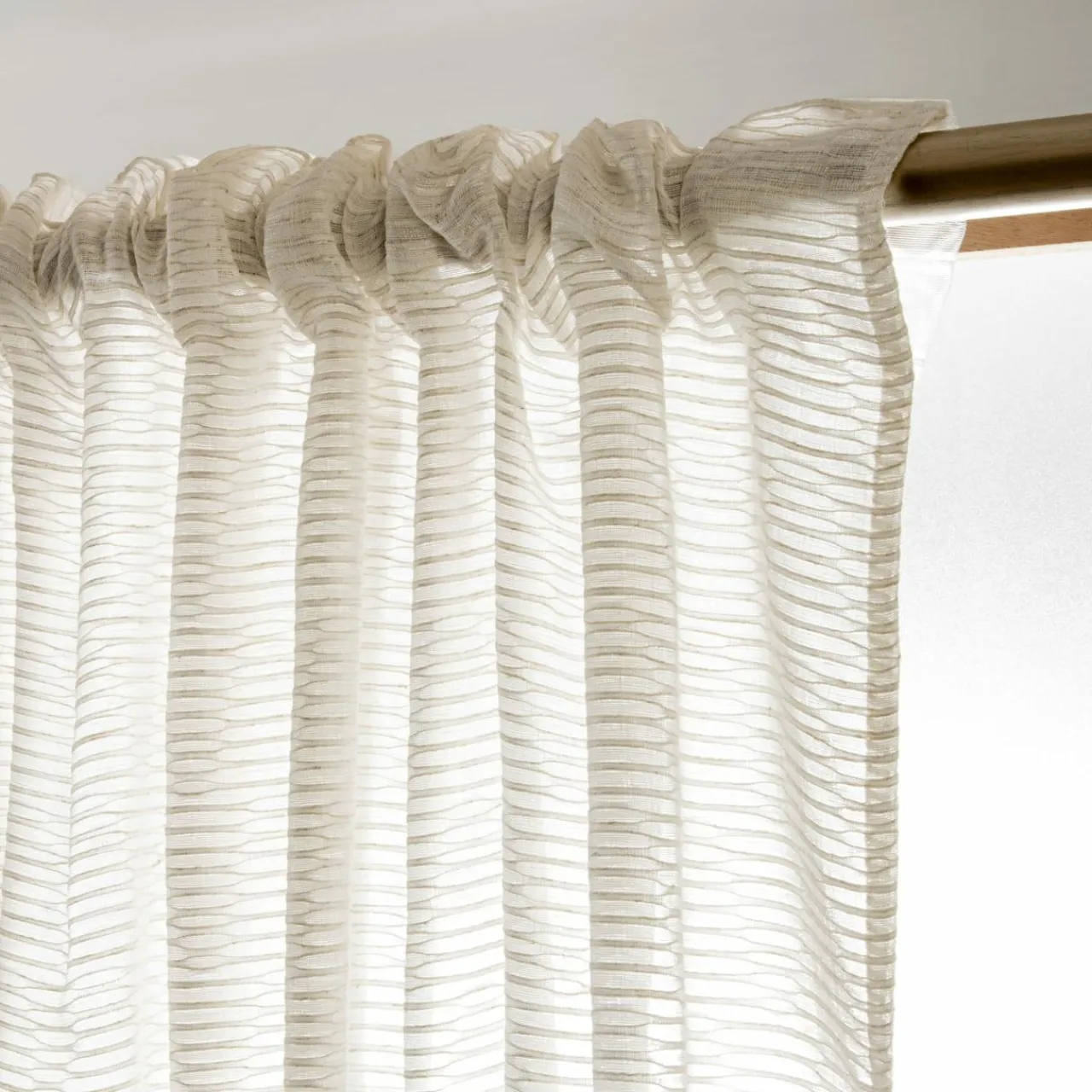 EMINZA Voilage galon fronceur (280 x 240 cm) Maël Beige Hot