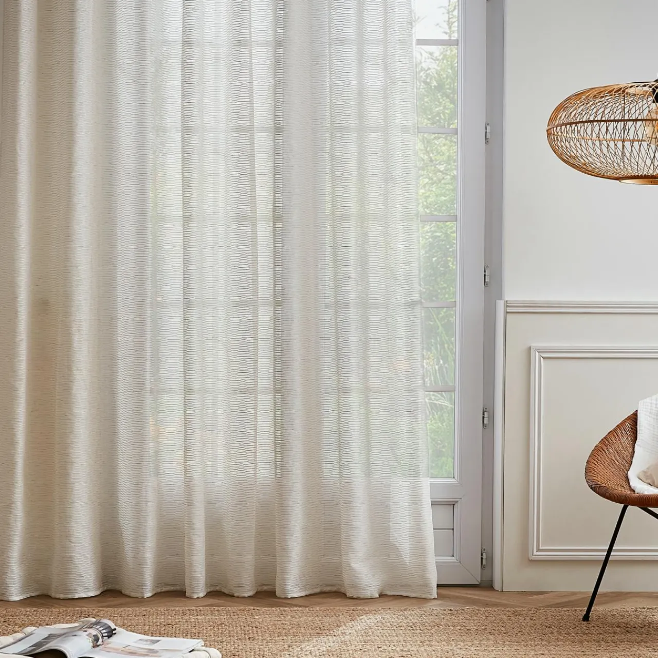 EMINZA Voilage galon fronceur (280 x 240 cm) Maël Beige Hot