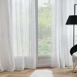 EMINZA Voilage galon fronceur (140 x 240 cm) Théo Blanc Clearance