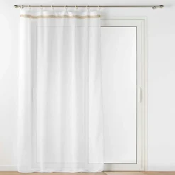 DOUCEUR D'INTERIEUR Voilage œillets bois (140 x 240 cm) Mileo Blanc Best