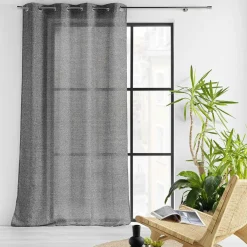 douceur d'intu017drieur Voilage œillets effet lainage (140 x 240 cm) Loulaine Noir Online