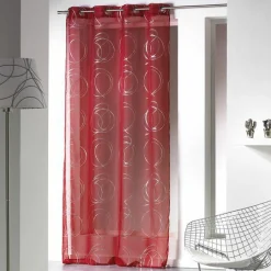 DOUCEUR D'INTERIEUR Voilage œillets (140 x 240 cm) Bully Rouge Clearance