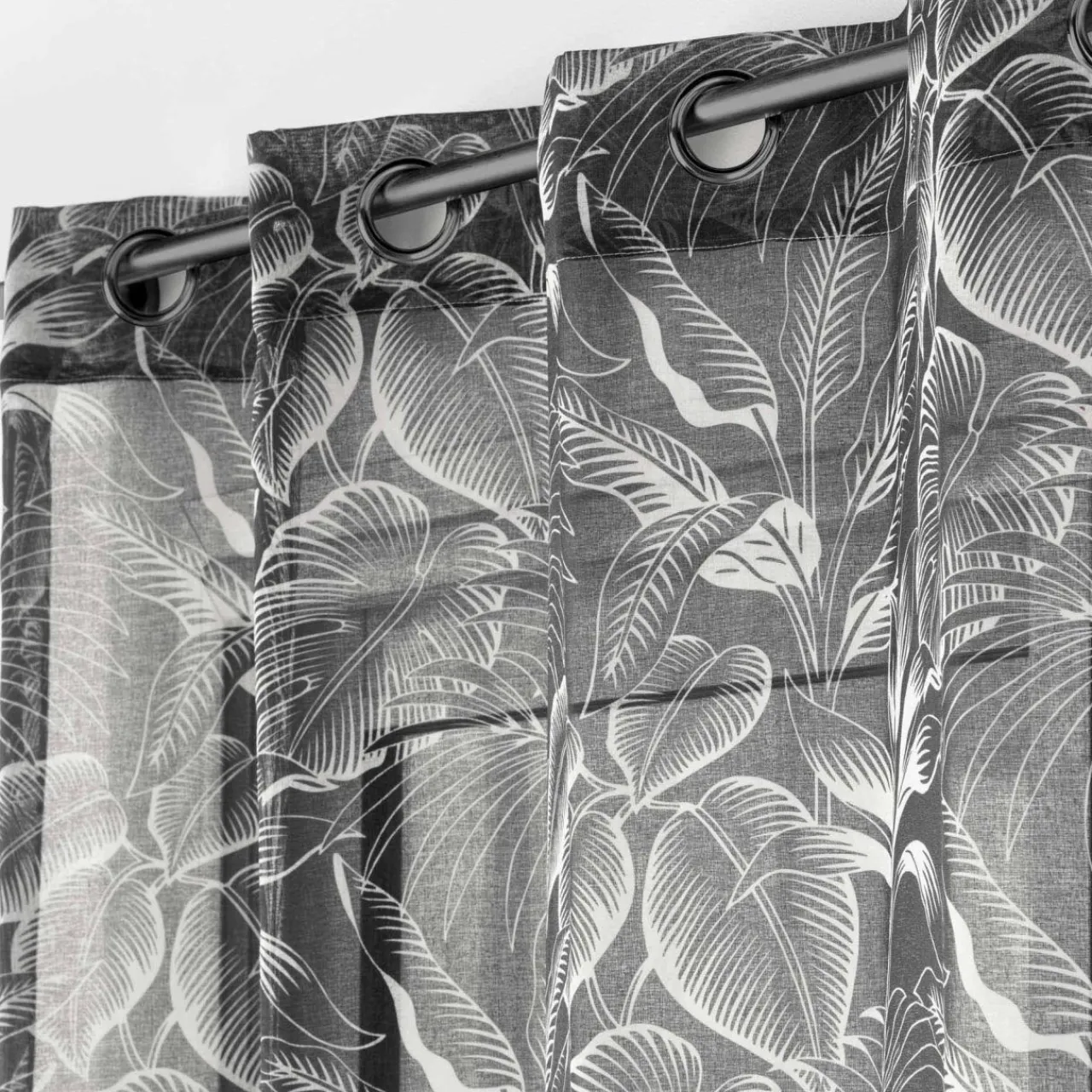 DOUCEUR D'INTERIEUR Voilage œillets (140 x 240 cm) Cabana Noir