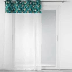 DOUCEUR D'INTERIEUR Voilage œillets (140 x 240 cm) Clairine Vert émeraude Discount