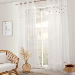 ENJOY HOME Voilage œillets (140 x 240 cm) Coeurs Beige Hot