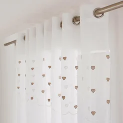 ENJOY HOME Voilage œillets (140 x 240 cm) Coeurs Beige Hot
