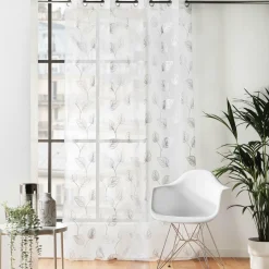 DOUCEUR D'INTERIEUR Voilage œillets (140 x 240 cm) Edelia Argent Clearance