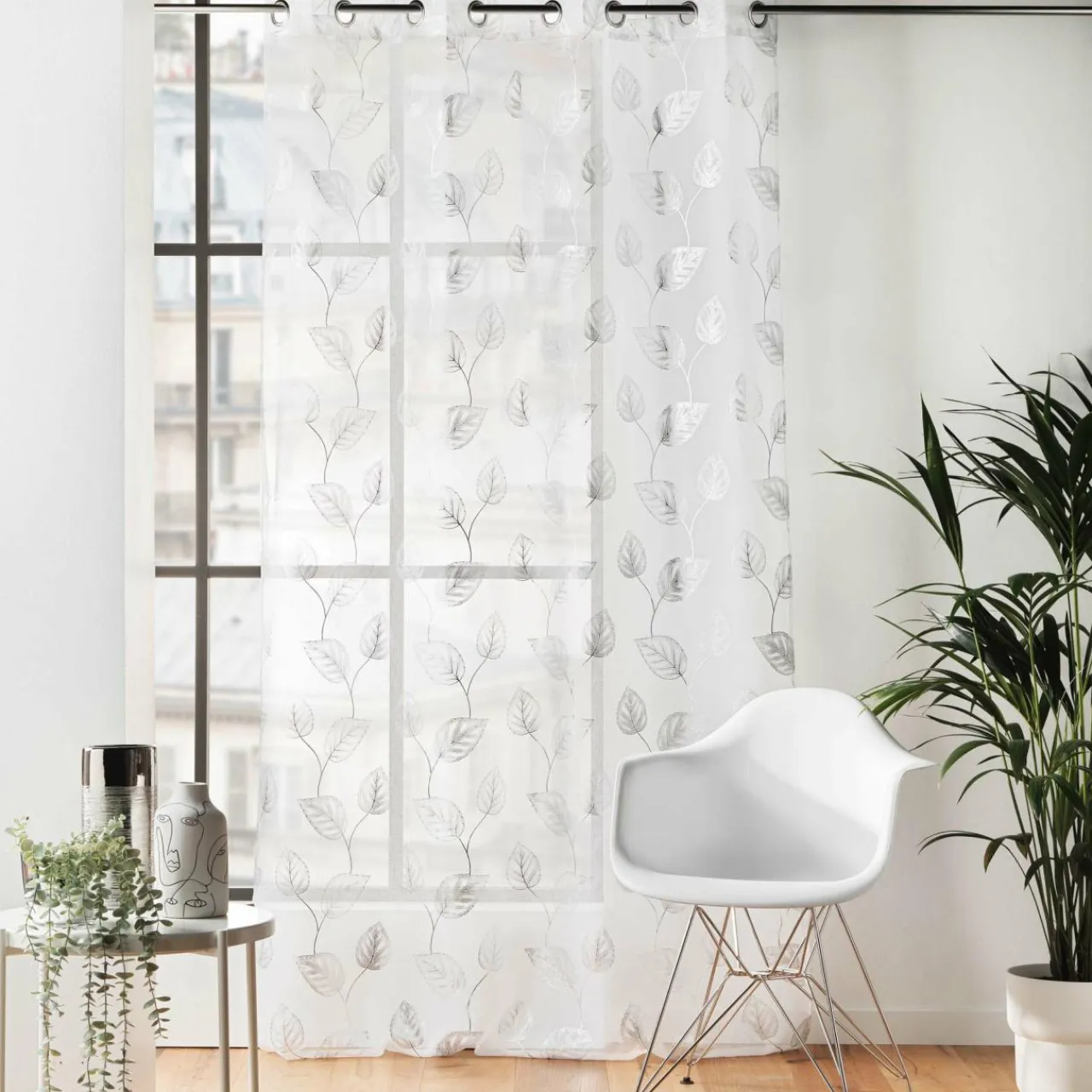 DOUCEUR D'INTERIEUR Voilage œillets (140 x 280 cm) Edelia Argent Hot