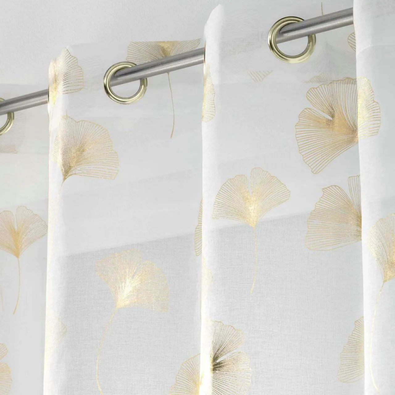 DOUCEUR D'INTERIEUR Voilage œillets (140 x 240 cm) Ginkgold Or New