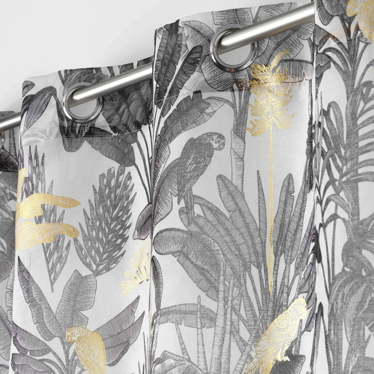DOUCEUR D'INTERIEUR Voilage œillets (140 x 240 cm) Karaba Noir Sale