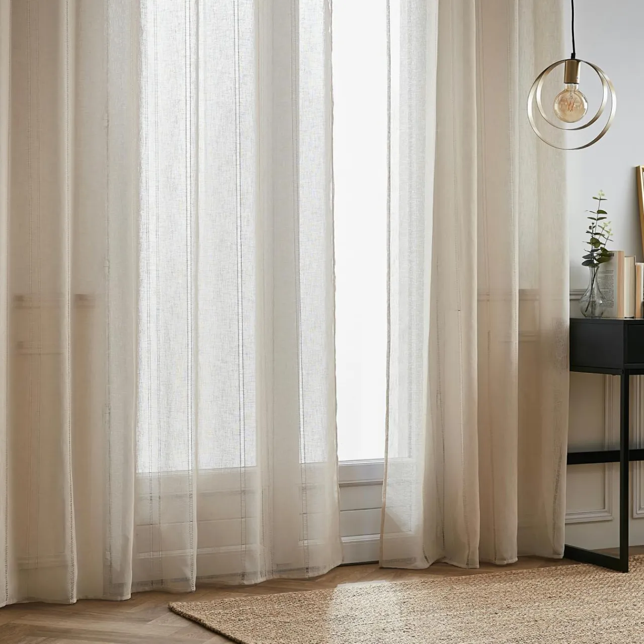EMINZA Voilage œillets (180 x 240 cm) Léontine Beige Clearance