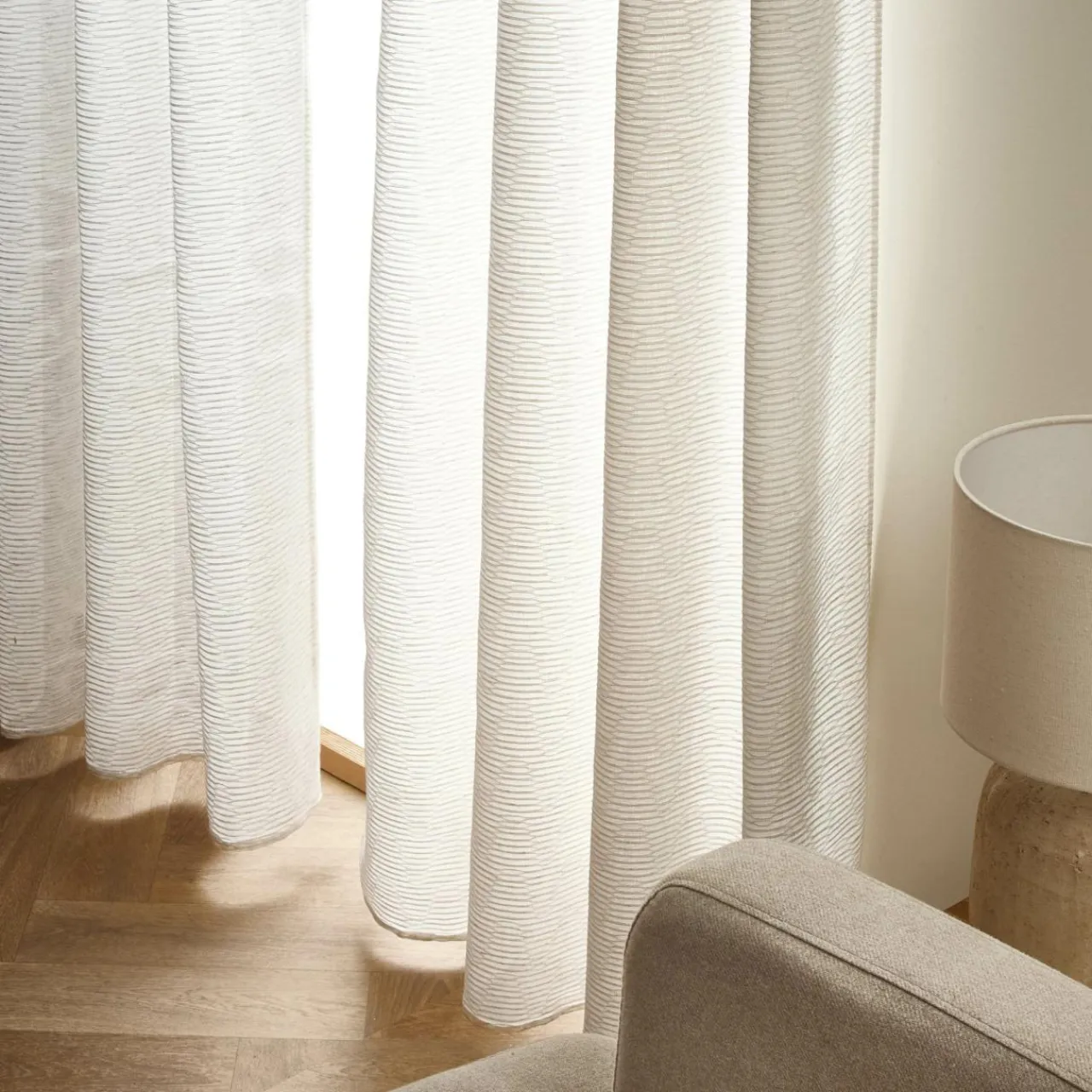 EMINZA Voilage œillets (140 x 240 cm) Maël Beige Discount