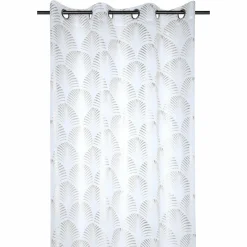 LOVELY CASA Voilage œillets (140 x 260 cm) Maldives Argent New