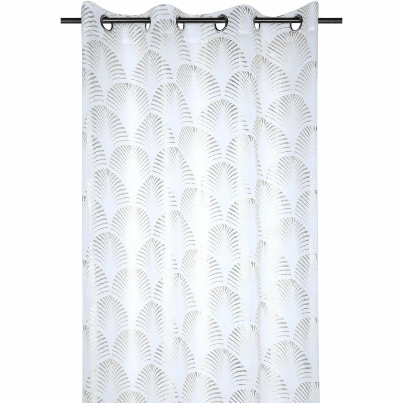 LOVELY CASA Voilage œillets (140 x 260 cm) Maldives Argent New