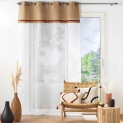 DOUCEUR D'INTERIEUR Voilage œillets (140 x 240 cm) Malory Terracotta Hot
