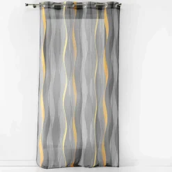 DOUCEUR D'INTERIEUR Voilage œillets (140 x 240 cm) Ondulys Gris Anthracite Discount
