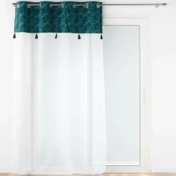 DOUCEUR D'INTERIEUR Voilage œillets (140 x 240 cm) Palmina Bleu canard Discount