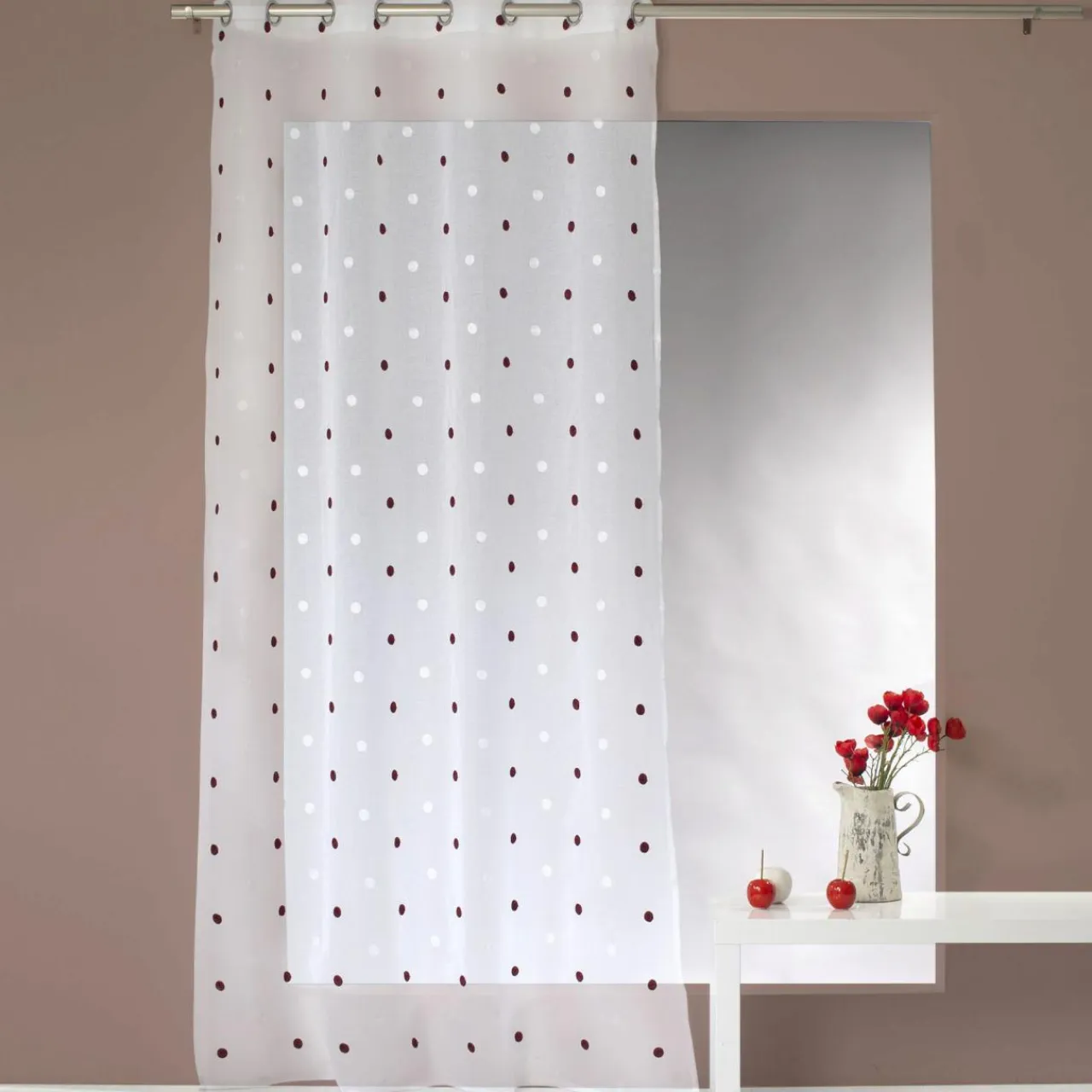 ENJOY HOME Voilage œillets (140 x 240 cm) Pointia Bordeaux Clearance