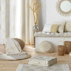 DOUCEUR D'INTERIEUR Voilage œillets (140 x 240 cm) Sunny Gold Or Sale