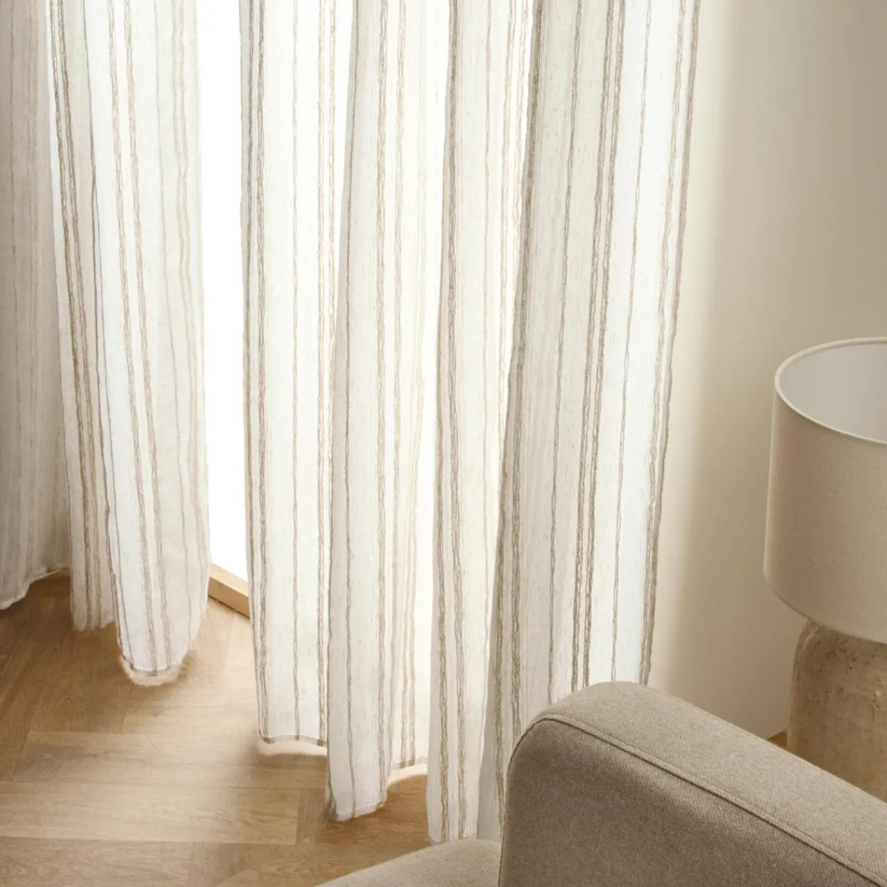 EMINZA Voilage œillets (280 x 240 cm) Théo Beige Clearance