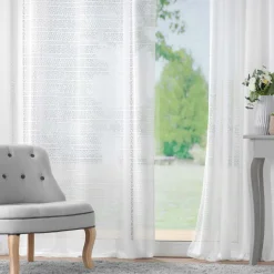 DOUCEUR D'INTERIEUR Voilage maille (140 x 280 cm) Naomie Blanc Sale