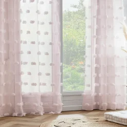 EMINZA Voilage oeillets pompons (140 x 240 cm) Suzie Rose New