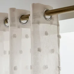 EMINZA Voilage oeillets pompons (140 x 240 cm) Emie Beige Hot