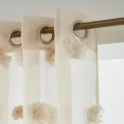 EMINZA Voilage oeillets pompons (140 x 280 cm) Suzie Beige Best