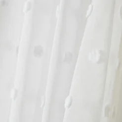 EMINZA Voilage oeillets pompons (180 x 240 cm) Emie Blanc New