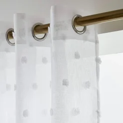 EMINZA Voilage oeillets pompons (280 x 240 cm) Emie Blanc Sale