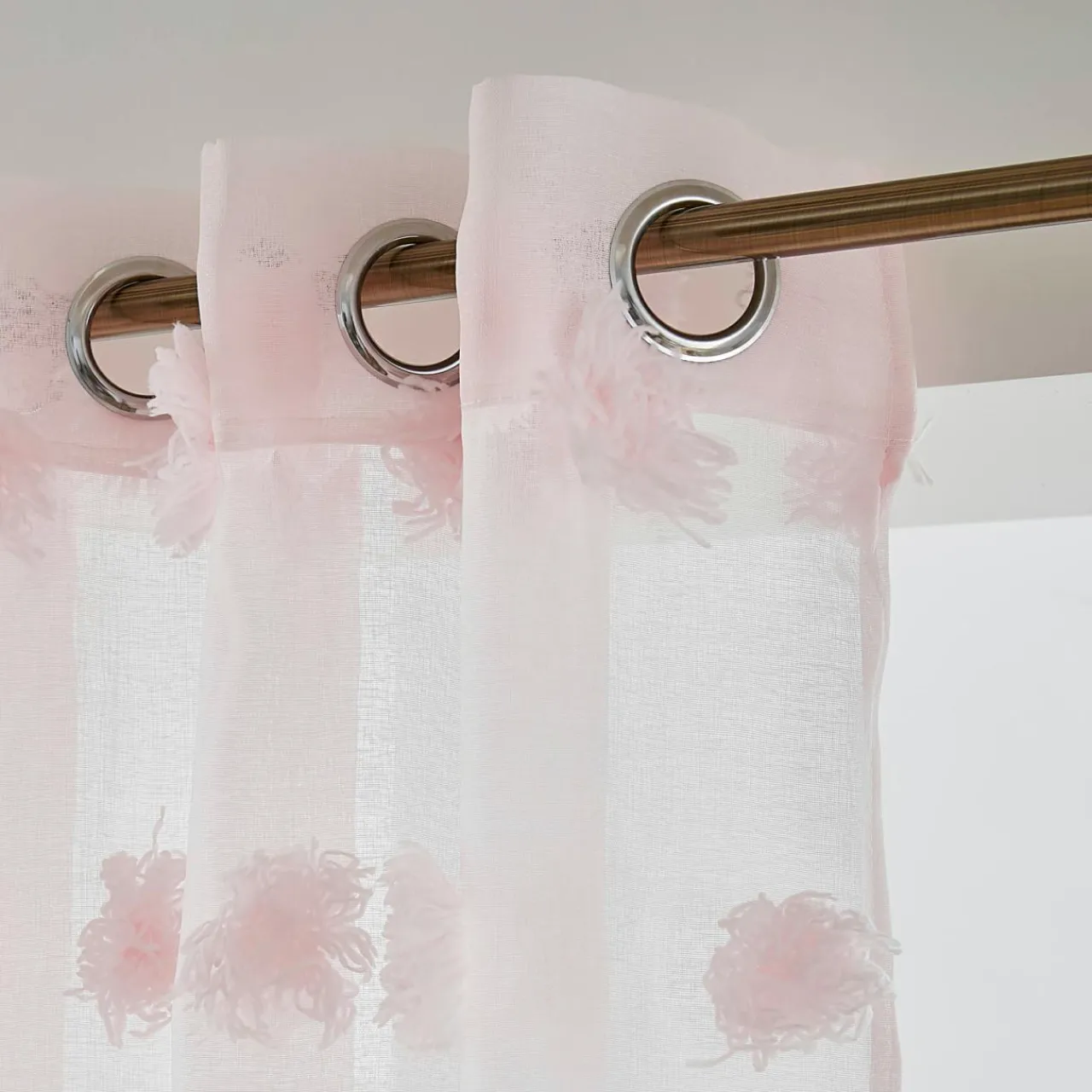 EMINZA Voilage oeillets pompons (280 x 240 cm) Suzie Rose Online