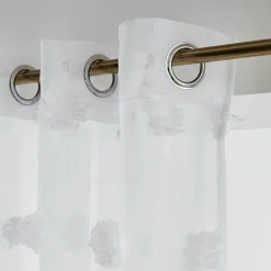 EMINZA Voilage oeillets pompons (140 x 240 cm) Suzie Blanc Hot