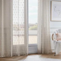 EMINZA Voilage oeillets pompons (140 x 280 cm) Emie Beige Clearance