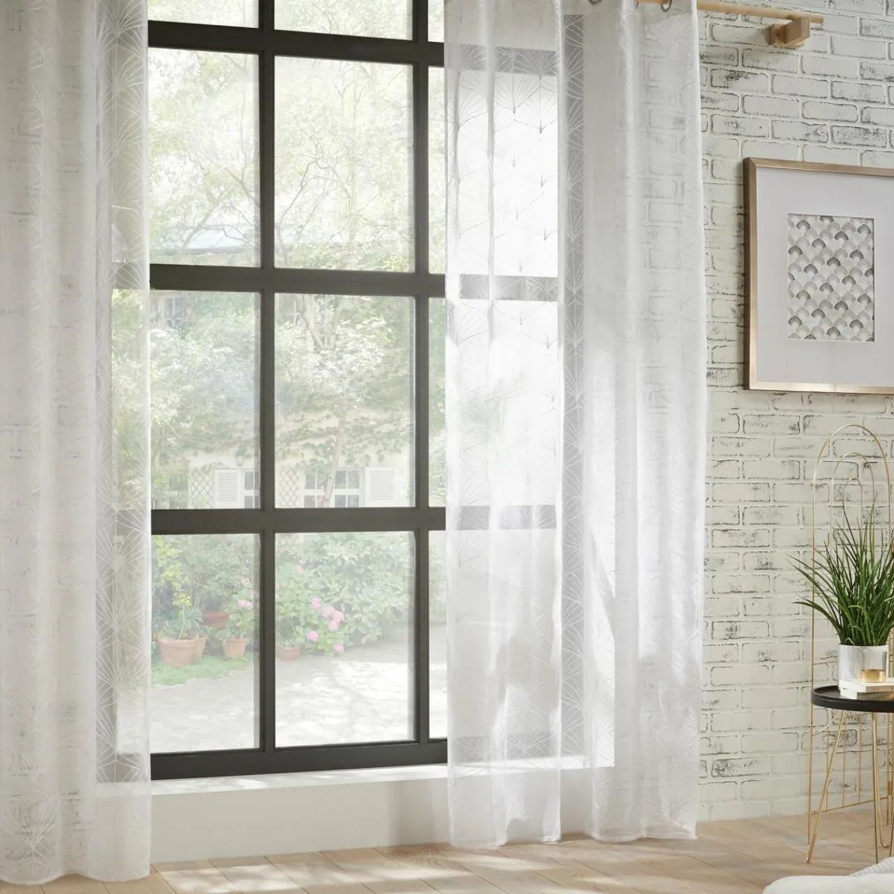 ATMOSPHERA Voilage oeillets (140 x 240 cm) Mia Blanc Sale