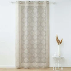 DOUCEUR D'INTERIEUR Voilage tissé (140 x 240 cm) Levita Taupe Discount