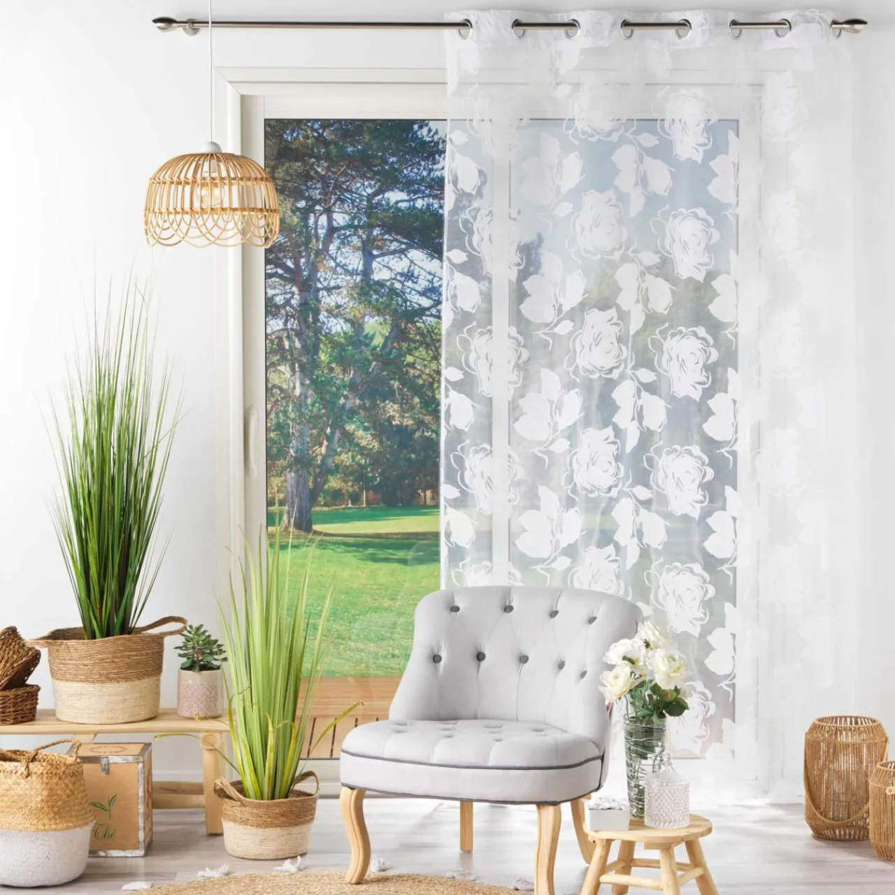 DOUCEUR D'INTERIEUR Voilage (140 x 240 cm) Florinella Blanc New