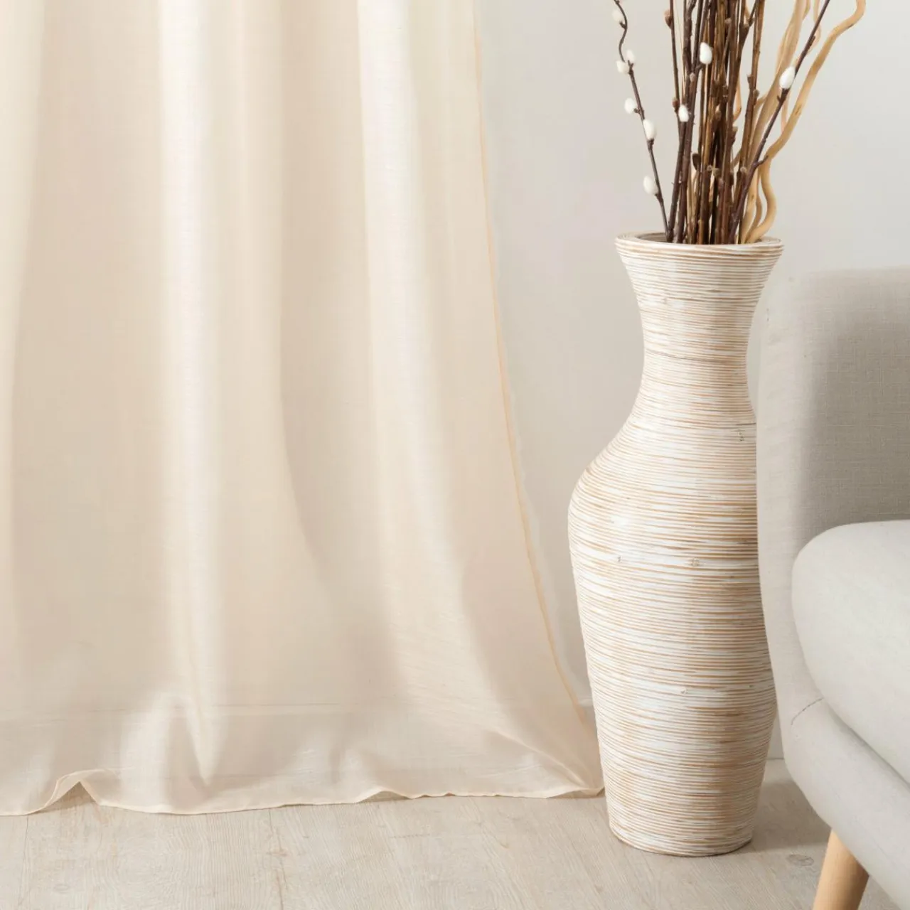 LINDER Voilage (145 x 240 cm) Givrée Beige Discount