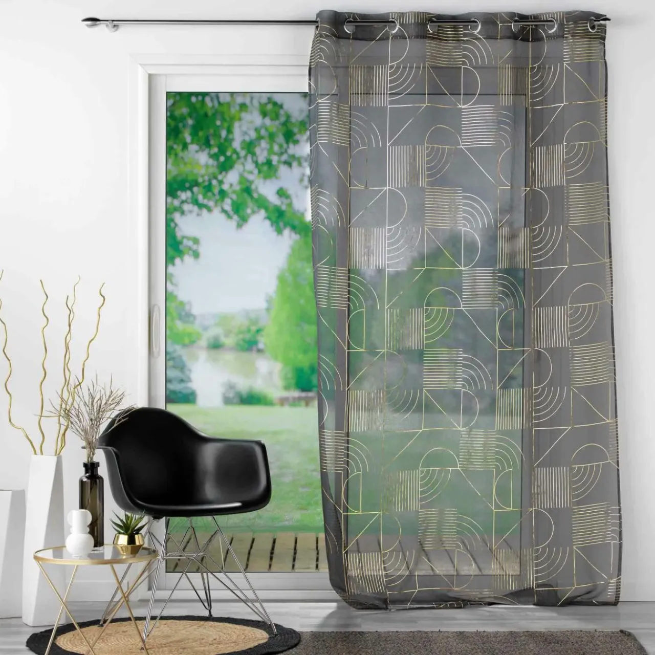 DOUCEUR D'INTERIEUR Voilage (140 x 240 cm) Lineor Gris Anthracite