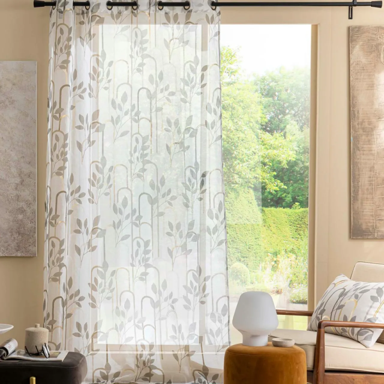 douceur d'intu017drieur Voilage (140 x 280 cm) Roseris Gris Online